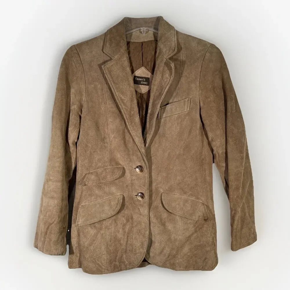 Retro 70s Fanny’s Hide Vintage Tan Suede Jacket Women's -See Measurements